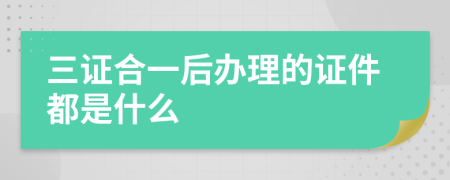 三证合一后办理的证件都是什么