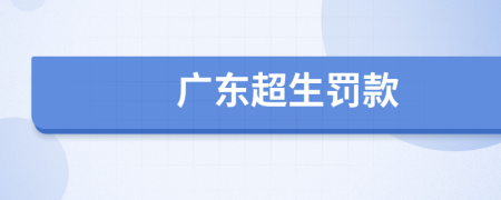 广东超生罚款