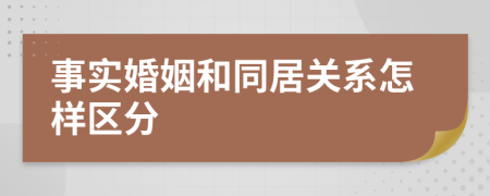 事实婚姻和同居关系怎样区分