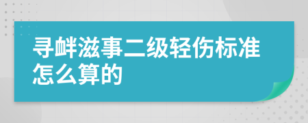 寻衅滋事二级轻伤标准怎么算的