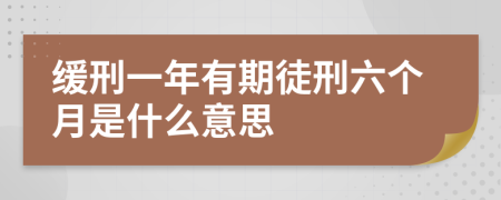 缓刑一年有期徒刑六个月是什么意思