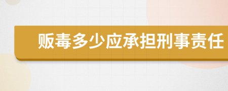 贩毒多少应承担刑事责任