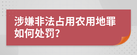 涉嫌非法占用农用地罪如何处罚？