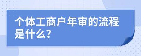 个体工商户年审的流程是什么？