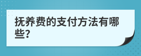 抚养费的支付方法有哪些？