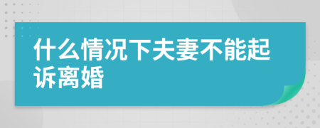 什么情况下夫妻不能起诉离婚