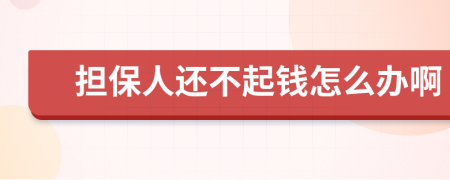 担保人还不起钱怎么办啊