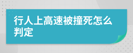 行人上高速被撞死怎么判定