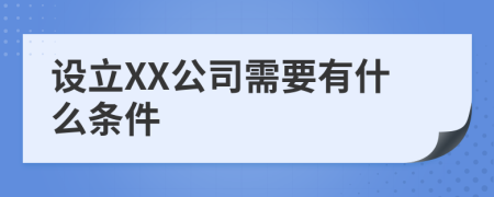 设立XX公司需要有什么条件