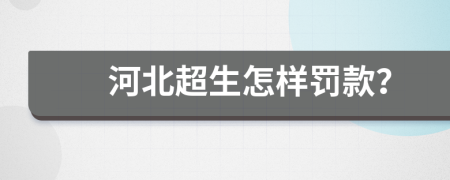 河北超生怎样罚款？