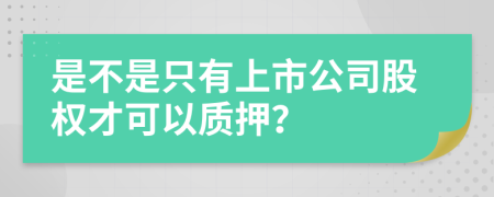 是不是只有上市公司股权才可以质押？