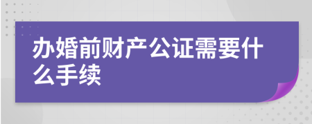 办婚前财产公证需要什么手续