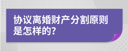 协议离婚财产分割原则是怎样的？