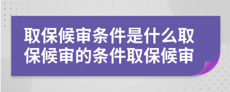 取保候审条件是什么取保候审的条件取保候审