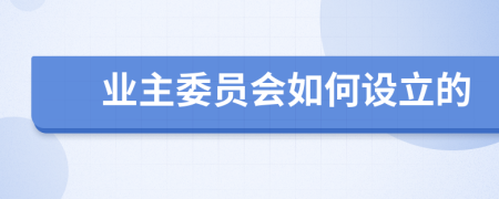 业主委员会如何设立的