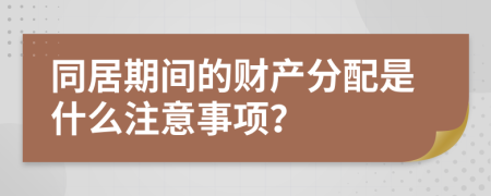 同居期间的财产分配是什么注意事项？