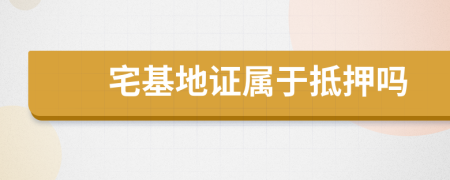 宅基地证属于抵押吗