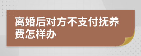 离婚后对方不支付抚养费怎样办