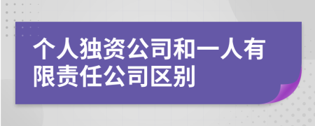 个人独资公司和一人有限责任公司区别