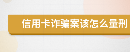 信用卡诈骗案该怎么量刑