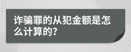 诈骗罪的从犯金额是怎么计算的？