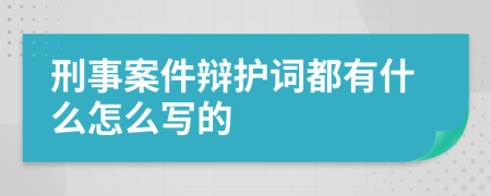 刑事案件辩护词都有什么怎么写的