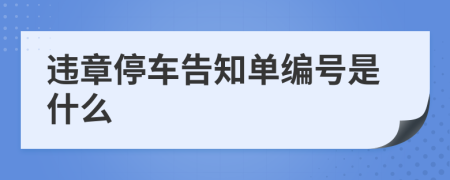 违章停车告知单编号是什么