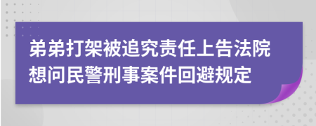 弟弟打架被追究责任上告法院想问民警刑事案件回避规定