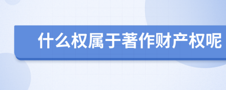 什么权属于著作财产权呢