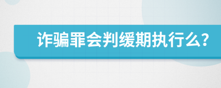 诈骗罪会判缓期执行么？