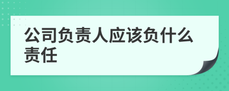 公司负责人应该负什么责任