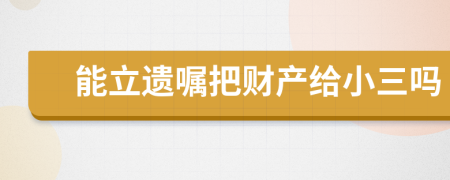 能立遗嘱把财产给小三吗