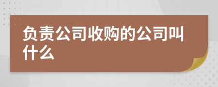 负责公司收购的公司叫什么