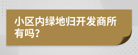 小区内绿地归开发商所有吗？