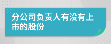 分公司负责人有没有上市的股份