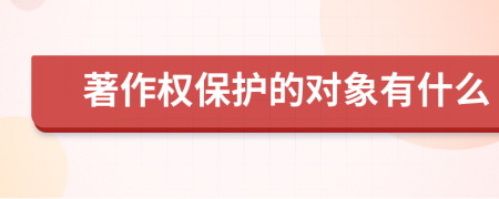 著作权保护的对象有什么