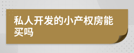 私人开发的小产权房能买吗