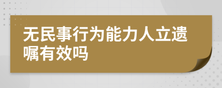 无民事行为能力人立遗嘱有效吗