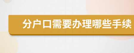 分户口需要办理哪些手续