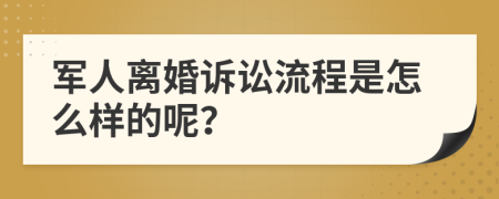 军人离婚诉讼流程是怎么样的呢？