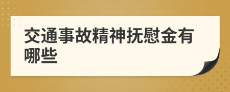 交通事故精神抚慰金有哪些