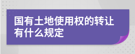 国有土地使用权的转让有什么规定