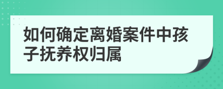 如何确定离婚案件中孩子抚养权归属