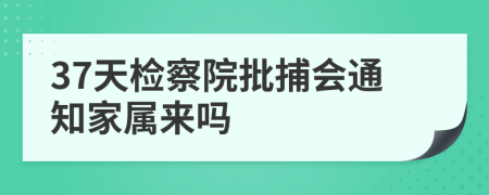 37天检察院批捕会通知家属来吗