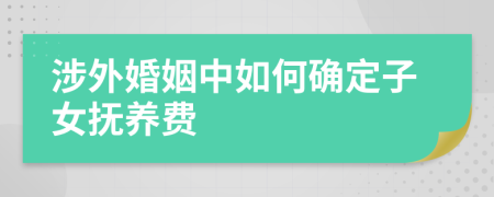 涉外婚姻中如何确定子女抚养费