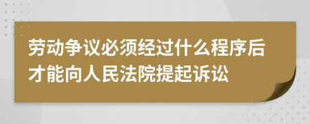 劳动争议必须经过什么程序后才能向人民法院提起诉讼