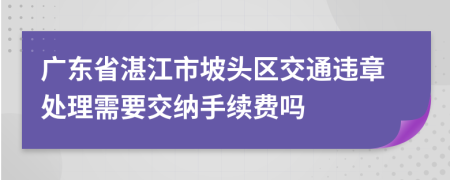 广东省湛江市坡头区交通违章处理需要交纳手续费吗