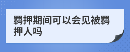 羁押期间可以会见被羁押人吗