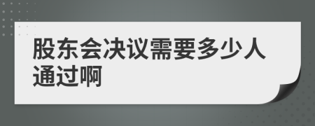 股东会决议需要多少人通过啊