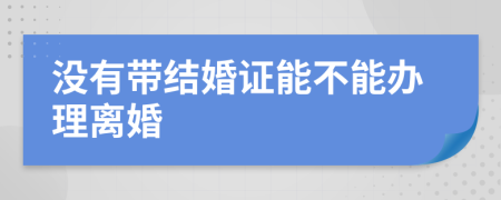 没有带结婚证能不能办理离婚